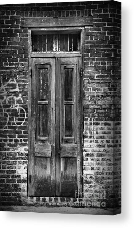 New Orleans Canvas Print featuring the photograph Old Door With Bricks #1 by Perry Webster
