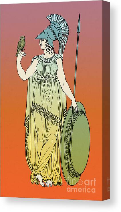 Medical Canvas Print featuring the photograph Minerva, Roman Goddess Of Medicine #3 by Photo Researchers