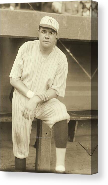 Babe Ruth Posing Canvas Print featuring the photograph Babe Ruth Posing by Padre Art
