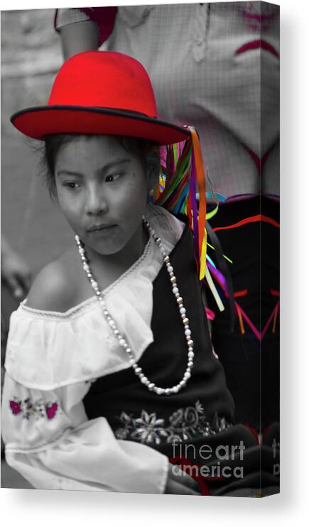 Girl Canvas Print featuring the photograph Cuenca Kids 819 by Al Bourassa