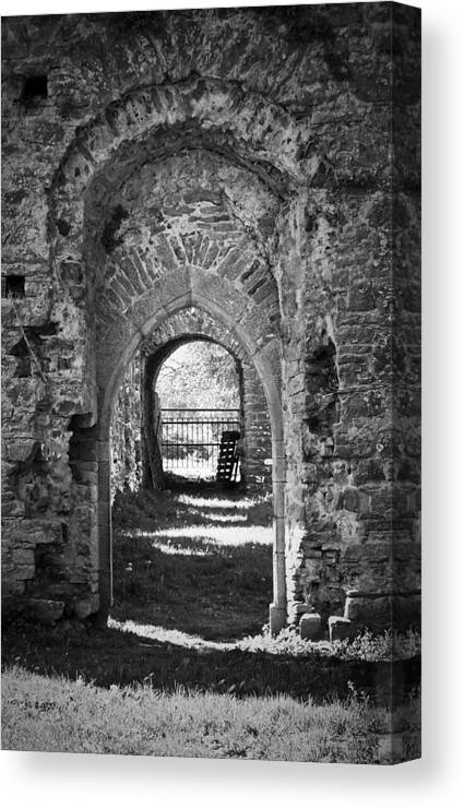 Irish Canvas Print featuring the photograph Doors at Ballybeg Priory in Buttevant Ireland by Teresa Mucha