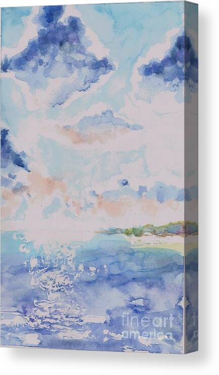 Clouds Canvas Print featuring the painting Emerging Sun 2 by Reed Novotny