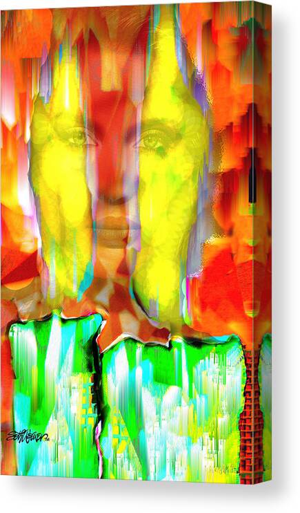 Candles Canvas Print featuring the digital art Face in the Flames by Seth Weaver