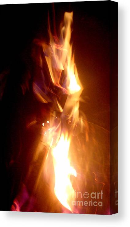 Night Canvas Print featuring the photograph Flaming Goddess by JoAnn SkyWatcher