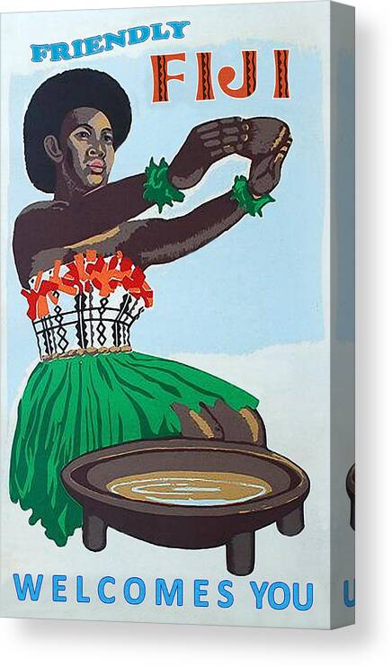Friendly Canvas Print featuring the painting Friendly Fiji Welcomes You by Long Shot