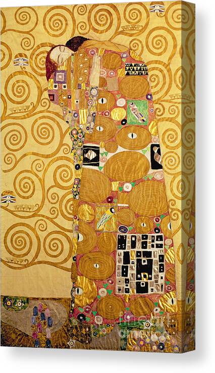 Fulfilment Canvas Print featuring the painting Fulfilment Stoclet Frieze by Gustav Klimt