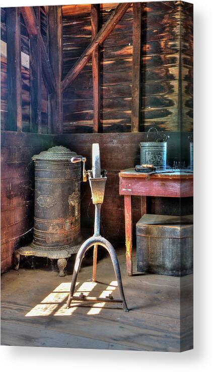 Workshop Canvas Print featuring the photograph Historic Barn Workshop by Gary Slawsky