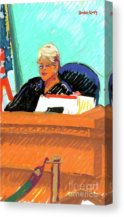Candace Lovely Canvas Print featuring the painting Judge Rita Simons by Candace Lovely