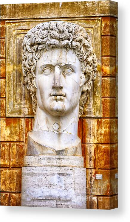 Gaius Julius Caesar Canvas Print featuring the sculpture Julius Caesar at Vatican Museums 2 by Stefano Senise