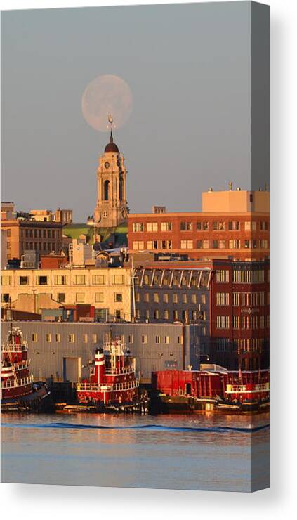 Portland Canvas Print featuring the photograph Fading Moon by Colleen Phaedra
