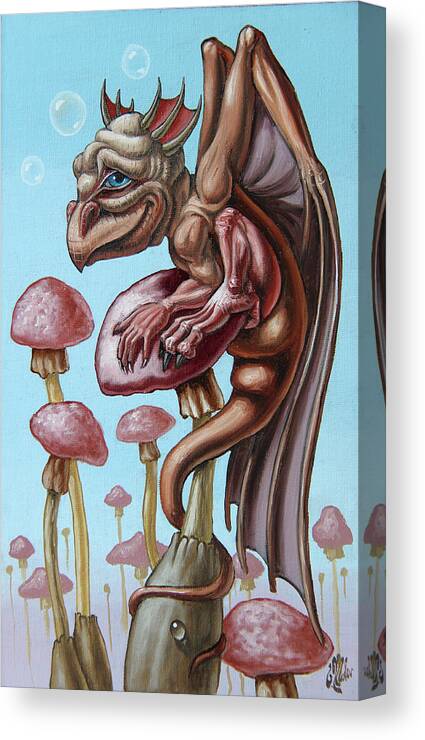 Lewis Carroll Canvas Print featuring the painting Slithy Tove by Victor Molev