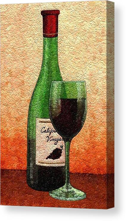 Wine Canvas Print featuring the digital art This Wine Has Texture by Terry Mulligan