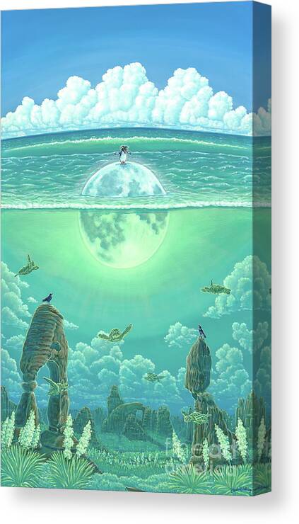 Surrealism Canvas Print featuring the painting Unforeseeable Future by Elisabeth Sullivan