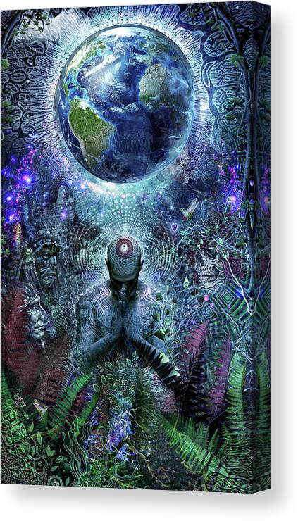 Gratitude For The Earth And Sky Canvas Print featuring the mixed media Gratitude For The Earth And Sky #1 by Cameron Gray