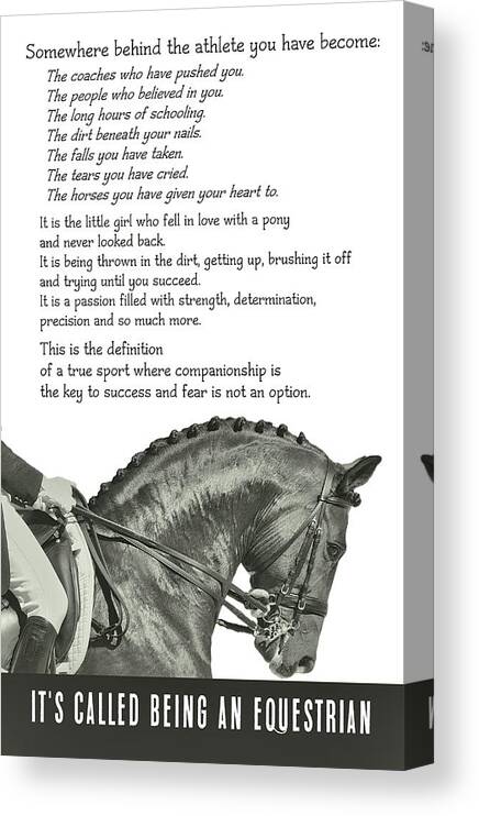 Art Canvas Print featuring the photograph BE EQUESTRIAN quote by JAMART Photography