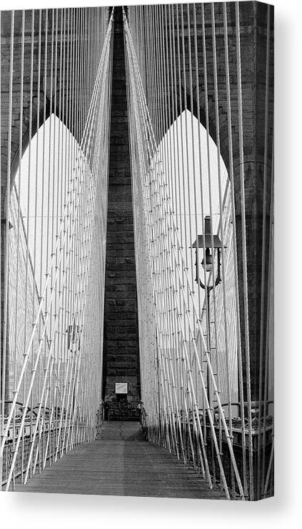 Brooklyn - New York Canvas Print featuring the photograph Brooklyn Bridge by Alfred Eisenstaedt
