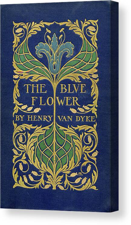 Binding Design Canvas Print featuring the mixed media Cover design for The Blue Flower by Margaret Armstrong