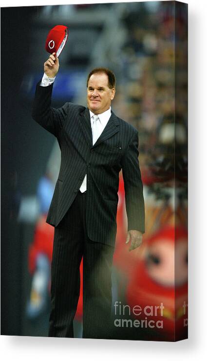 Crowd Canvas Print featuring the photograph File Photo Pete Rose Admits To Betting by Donald Miralle