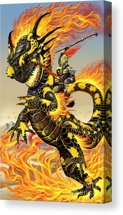 Knight Canvas Print featuring the digital art Knight of Wands by Stanley Morrison