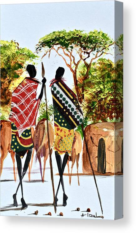 African Art Canvas Print featuring the painting L-286 by Albert Lizah