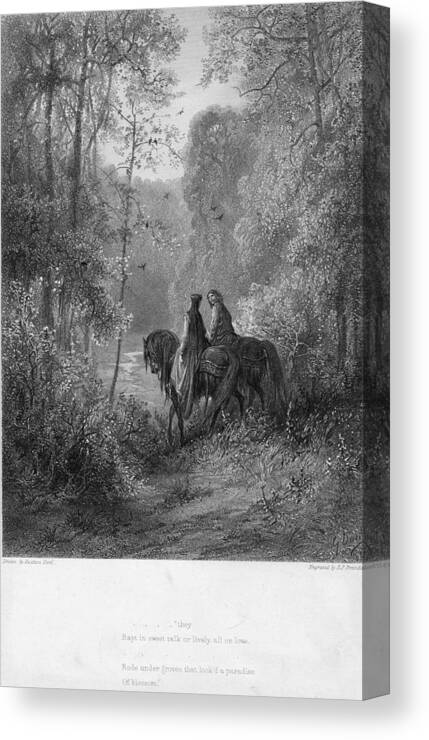 Horse Canvas Print featuring the digital art Woodland Lovers by Hulton Archive