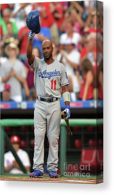 Crowd Canvas Print featuring the photograph Jimmy Rollins by Drew Hallowell