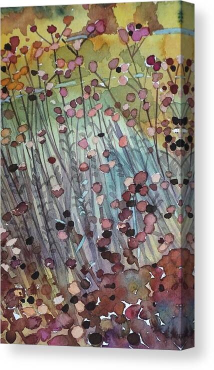 Watercolor Canvas Print featuring the painting Buckwheat Abstract by Luisa Millicent