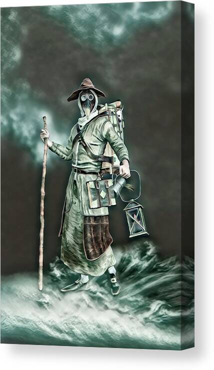 Plague Doctor Canvas Print featuring the digital art Doctor On Call by Carmen Hathaway