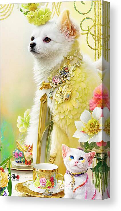 Digital Art Canvas Print featuring the digital art Dreams Of Heaven Ginette In Wonderland by Ginette Callaway
