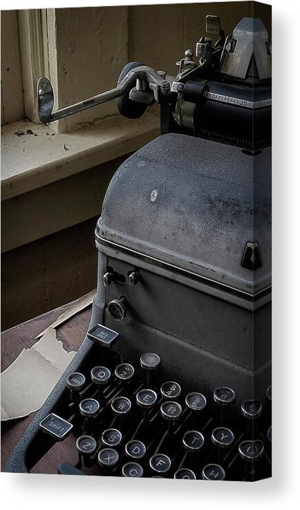 Typewriter Canvas Print featuring the photograph Hard Return by M Kathleen Warren