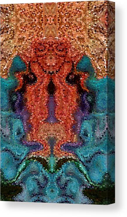 #abstract #abstractart #digital #digitalart #wallart #markslauter #print #greetingcards #pillows #duvetcovers #shower #bag #case #shirts #towels #mats #notebook #blanket #charger #pouch #mug #tapestries #facemask #puzzle Canvas Print featuring the digital art Image in Pompeii Mosaic by Mark Slauter
