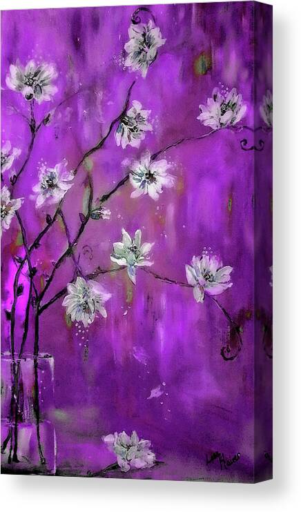 Magnolia Canvas Print featuring the painting Magnolia Tree Branch Madness Painting by Lisa Kaiser