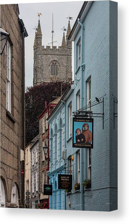 Uk Canvas Print featuring the photograph Market Street Fowey by Shirley Mitchell