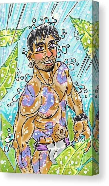 Shannon Hedges Canvas Print featuring the drawing Nature's Shower by Shannon Hedges