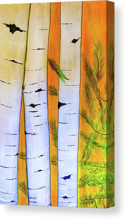 Pines Canvas Print featuring the painting Pines Too Bold by Ted Clifton
