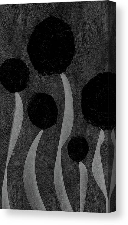Charcoal Gray Canvas Print featuring the painting Power of Black No. 19- Monochrome Neutral Art by Lourry Legarde