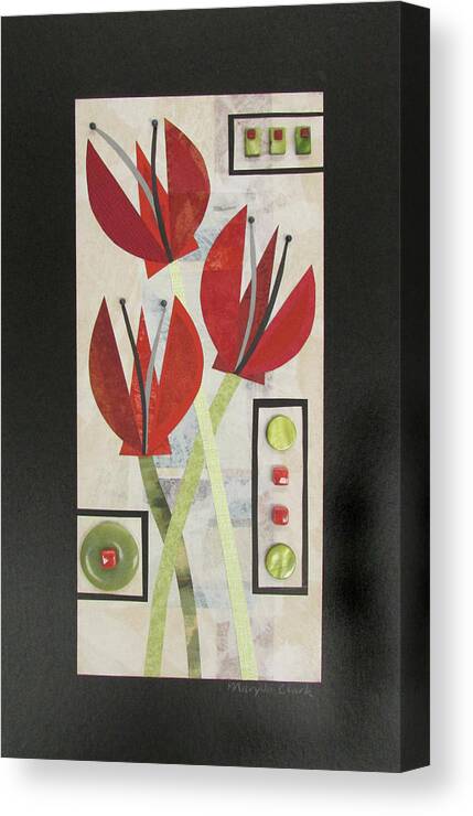 Mixed-media Canvas Print featuring the mixed media Say it with Flowers by MaryJo Clark