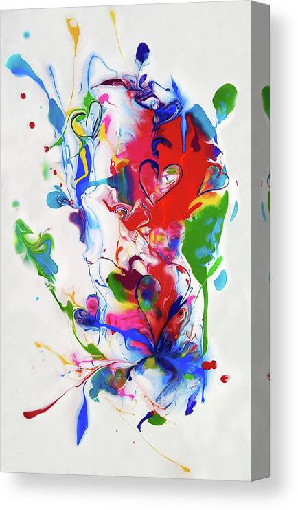 Colorful Canvas Print featuring the mixed media Smile Song by Deborah Erlandson