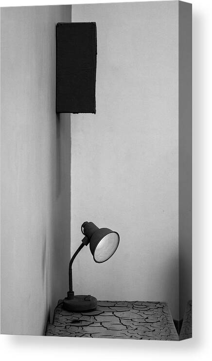 Minimalism Canvas Print featuring the photograph Table Lamp by Prakash Ghai
