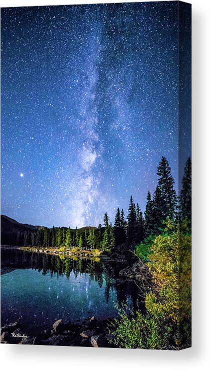 Echo Lake Canvas Print featuring the photograph The Milky Way Over Echo Lake Autumn by Tim Kathka