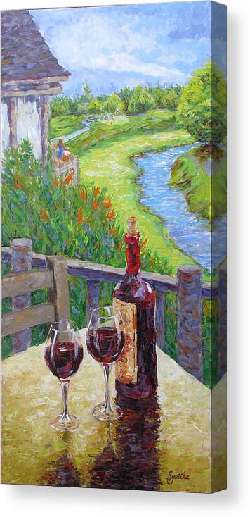 Wine Canvas Print featuring the painting Finest Hour by Jyotika Shroff