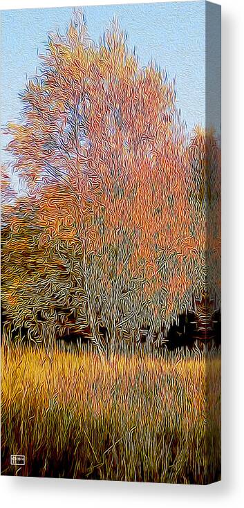 Jim Pavelle Fine Art Canvas Print featuring the digital art Autumn Fires by Jim Pavelle
