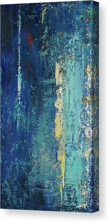 Blue Canvas Print featuring the painting Deep Blue Abstract by Patricia Pinto