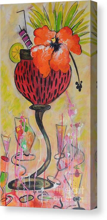 Drinks Canvas Print featuring the painting Fruit Cocktail Anyone by Lyn Olsen