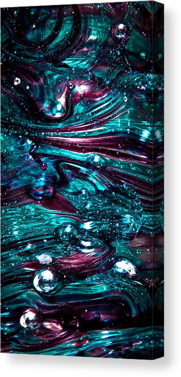 Glass Canvas Print featuring the photograph Glass Macro Abstract RB3 by David Patterson