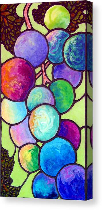 Stained Glass Canvas Print featuring the painting Grape de Chine by Sandi Whetzel