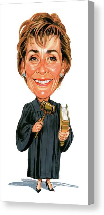 Judith Sheindlin Canvas Print featuring the painting Judith Sheindlin as Judge Judy by Art 