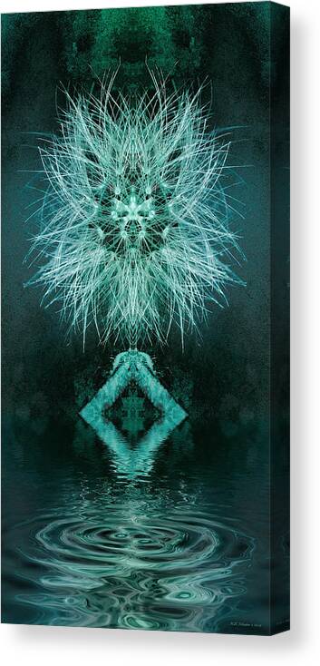 Abstract Canvas Print featuring the photograph Lion Dance Aqua by WB Johnston