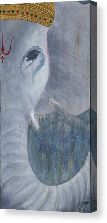 Ganesh Canvas Print featuring the painting Love Sets Me Free by Listen To Your Horse