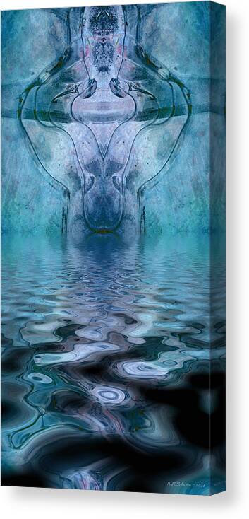 Ice Canvas Print featuring the photograph Meltwater Blue by WB Johnston